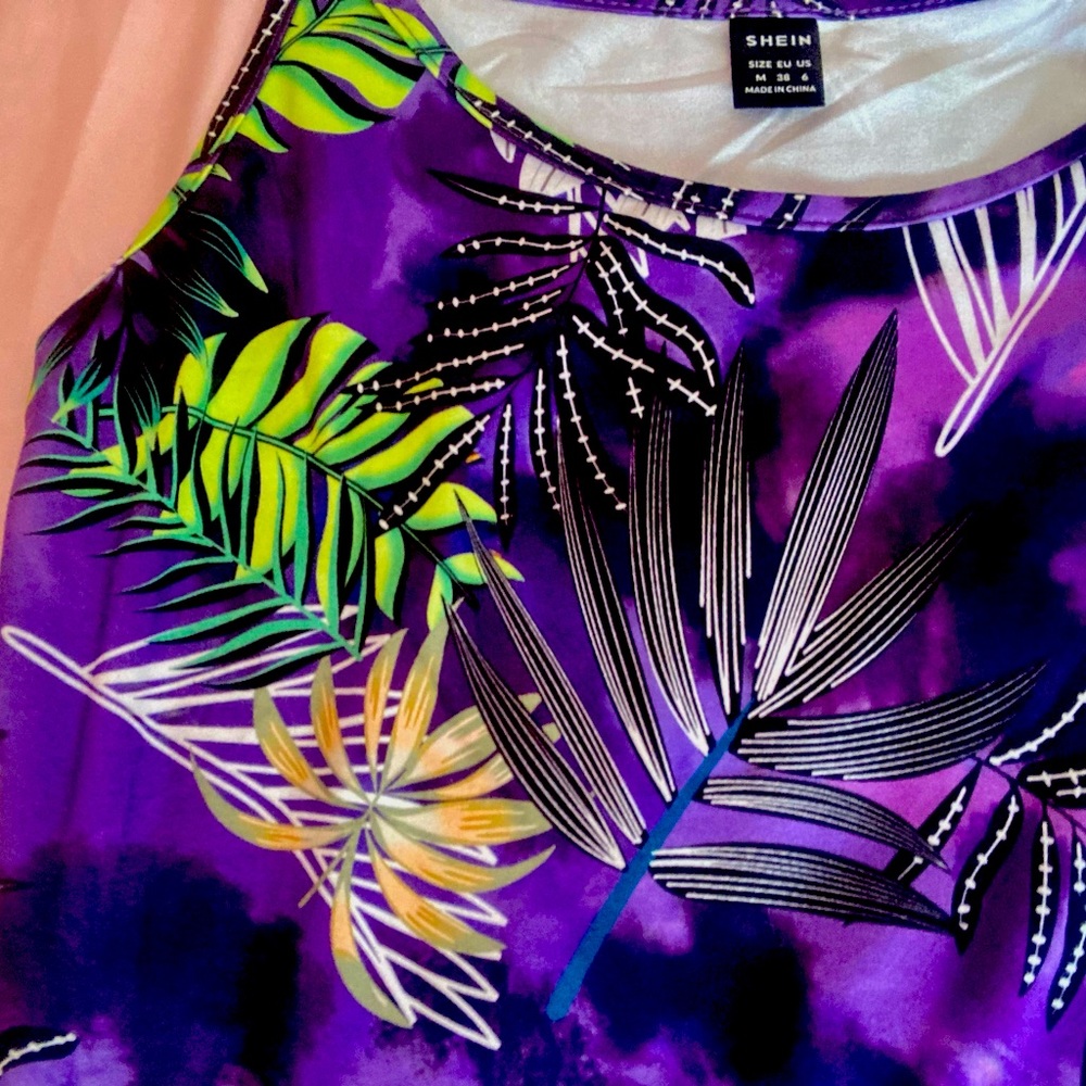 SHEIN midi  (39in) bodycon tropical dress